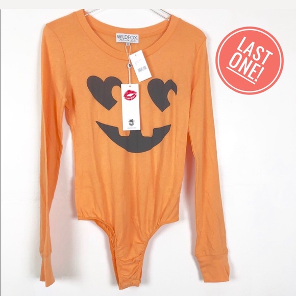 Wildfox Tops - Wildfox Jack O’ Heart Halloween Bodysuit
